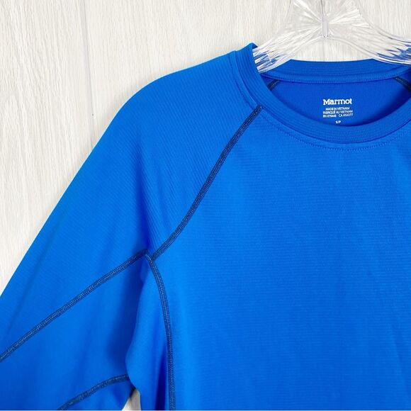 Marmot | Blue ThermalClime Sport Long Sleeve Crew - Picture 5 of 11